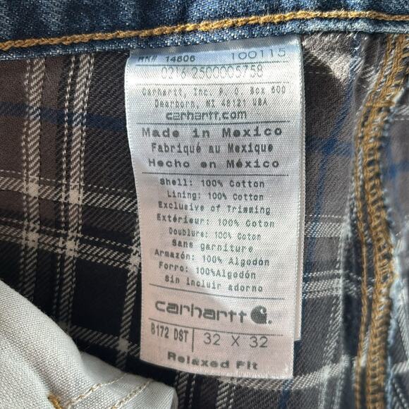 CARHARTT Men’s 32x32 Flannel Lined Relaxed Fit Denim Jeans Vintage 32 Waist - Picture 7 of 8
